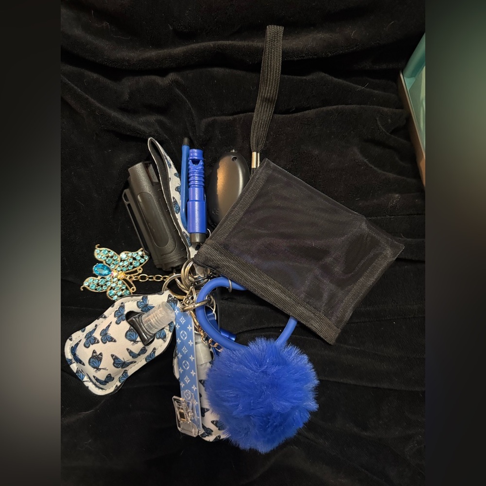 Blue butterfly women‎ keychain